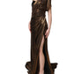 Dolce & Gabbana Bronze Asymmetrical Draping OneShoulder Dress