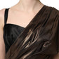 Dolce & Gabbana Bronze Asymmetrical Draping OneShoulder Dress