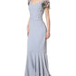 Dolce & Gabbana Light Blue Hydrangea Embellished Cap Sleeve Dress