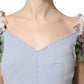 Dolce & Gabbana Light Blue Hydrangea Embellished Cap Sleeve Dress
