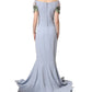 Dolce & Gabbana Light Blue Hydrangea Embellished Cap Sleeve Dress