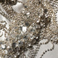 Dolce & Gabbana Silver Crystal Embellished EveningGown Dress