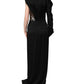 Dolce & Gabbana Black Silver OneShoulder Cocktail Gown Dress