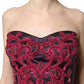 Dolce & Gabbana Purple Silk Crystal Strapless Floor Length Gown Dress