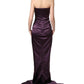 Dolce & Gabbana Purple Silk Crystal Strapless Floor Length Gown Dress