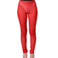 Dolce & Gabbana Red Nylon Stretch Slim Legging Trouser Pants