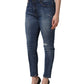 Dolce & Gabbana Blue Tattered Skinny Mid Waist Denim Jeans