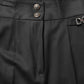 Dolce & Gabbana Black Wool High Waisted Logo Trouser Pants