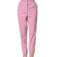 Dolce & Gabbana Pink High Waisted Polyester Trouser Pants