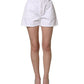 Dolce & Gabbana White Cotton HighWaist Denim Hotpants Shorts