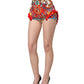 Dolce & Gabbana Multicolor Brocade Jewelled High Waist Hotpants Skirt