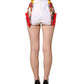 Dolce & Gabbana Multicolor Brocade Jewelled High Waist Hotpants Skirt