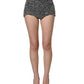 Dolce & Gabbana Black Rhinestone High Waist Hotpants Shorts
