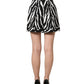 Dolce & Gabbana Black White Zebra Print Cotton High Waist Shorts