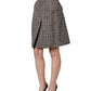 Dolce & Gabbana Brown Tweed Kick Pleat High Waist Mini Skirt