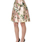 Dolce & Gabbana Pink Lilium High Waist Knee Length Skirt