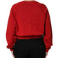 Dolce & Gabbana Red Cotton Cropped Basilico Sweatshirt Sweater