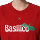 Dolce & Gabbana Red Cotton Cropped Basilico Sweatshirt Sweater