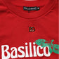 Dolce & Gabbana Red Cotton Cropped Basilico Sweatshirt Sweater