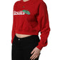 Dolce & Gabbana Red Cotton Cropped Basilico Sweatshirt Sweater