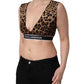 Dolce & Gabbana Brown Leopard Print Cropped Silk Tank Top