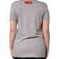 Dolce & Gabbana Gray Cotton Logo Printed Crew Neck T-shirt