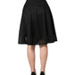 PINKO Cotton Striped Flared Silhouette Aline Midi Black