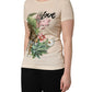 Dolce & Gabbana Beige Jungle Print Cotton Round Neck T-Shirt