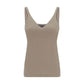 Brunello Cucinelli Beige Cotton Sleeveles T-Shirt