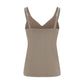 Brunello Cucinelli Beige Cotton Sleeveles T-Shirt