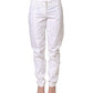 Patrizia Pepe White Mid Waist Tapered Formal Trousers Pants