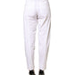 Patrizia Pepe White Mid Waist Tapered Formal Trousers Pants