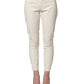 Elisabetta Franchi White Low Waist Skinny Women Trouser Pants