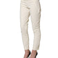 Elisabetta Franchi White Low Waist Skinny Women Trouser Pants