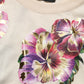 Dolce & Gabbana Beige Floral Print Silk CrewNeck Pullover Top