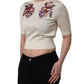 Dolce & Gabbana Beige Floral Print Silk CrewNeck Pullover Top