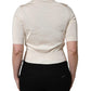 Dolce & Gabbana Beige Floral Print Silk CrewNeck Pullover Top