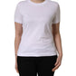 Dolce & Gabbana White Cotton Round Neck Short Sleeves T-Shirt