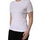 Dolce & Gabbana White Cotton Round Neck Short Sleeves T-Shirt