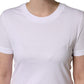 Dolce & Gabbana White Cotton Round Neck Short Sleeves T-Shirt
