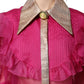 Dolce & Gabbana Fuchsia Sheer Chiffon Buttoned Blouse Top