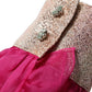 Dolce & Gabbana Fuchsia Sheer Chiffon Buttoned Blouse Top