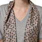 Dolce & Gabbana Gray Cotton V-neck Owl Silk Scarf Top T-shirt
