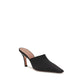 Amina Muaddi Black Silk Sandals