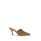 Amina Muaddi Brown Silk Sandals