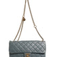 Chanel Blue Quilted Leather Crown Flap Shoulder Bag