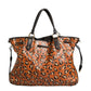 MCM Visetos Leopard Aren Medium Shopper Tote