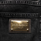 Dolce & Gabbana Black Distressed Cotton Straight Denim Jeans