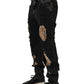 Dolce & Gabbana Black Distressed Cotton Straight Denim Jeans