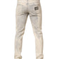 Dolce & Gabbana Beige Tie Dye Cotton Straight Men Denim Jeans